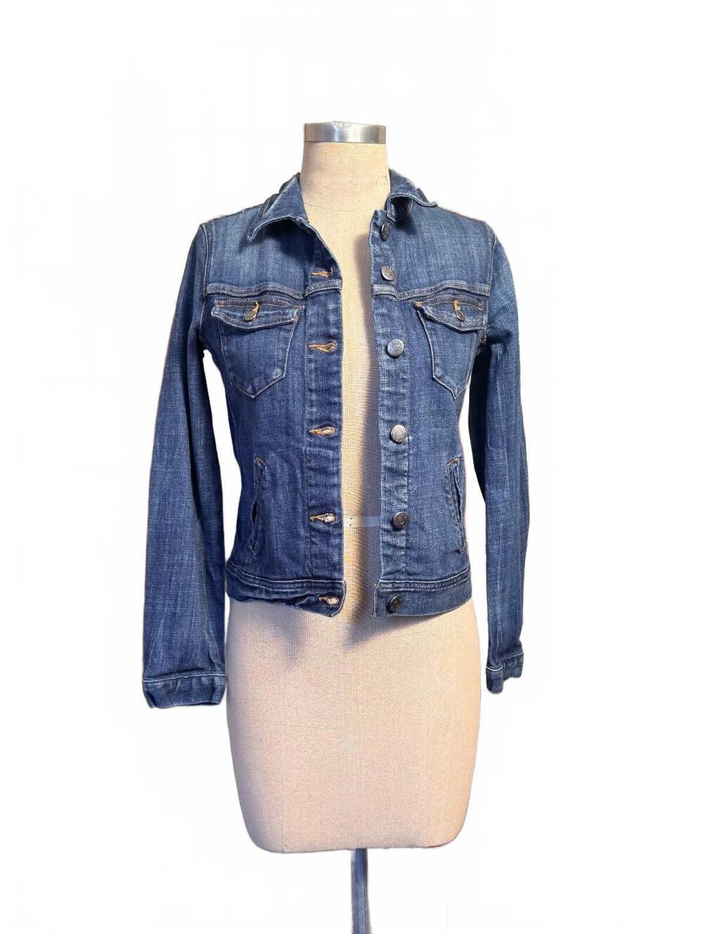 J.Crew Classic Denim Jacket XS Medium Wash Fitted Trucker